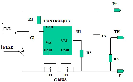 鋰電池保護板指示圖